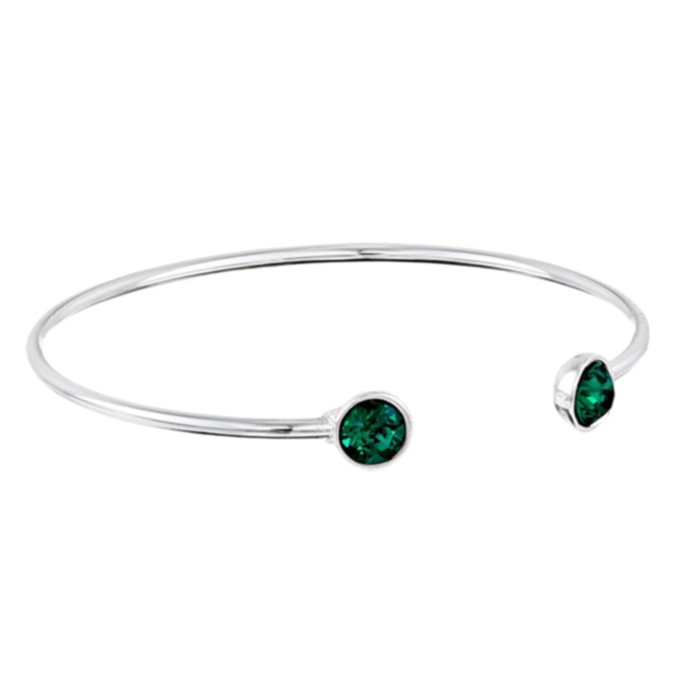 NWT Silver & Emerald Green Swarvoski Crystal Bracelet